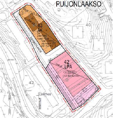 RAJALAN AITTA, PUIJONLAAKSO 12-43 27 Kiinteistön 12-42-3 alueelle on vaihtoehdossa B esitetty pysäköintilaitoksen rakentamista niin että ympäristön kaupunkikuva siistiytyy.