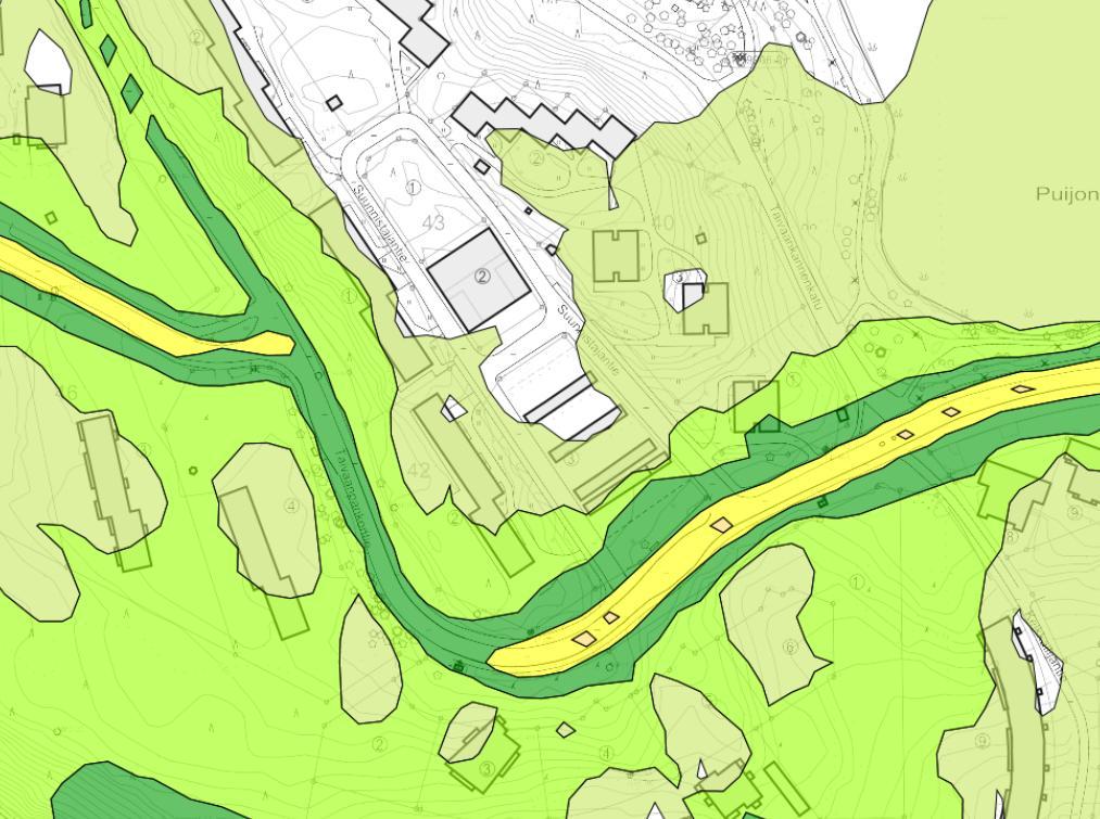 Alueella on pääosin valmiina vesi- ja viemäriverkosto samoin kuin kaukolämpö-, pien- ja