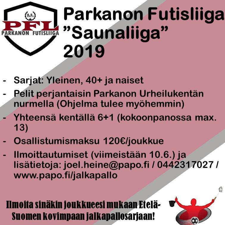 25 PARKANON URHEILIJOITTEN KESÄN 2019 URHEILUKOULU 10.6.-1.8.2019 7-10 vuotiaat ke ja to 14.30 16.00 hinta 40,-/kesä 10 vuotiaat ja vanhemmat ma,ke ja to 13.00 14.