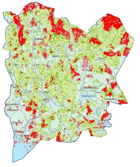 vyöhyke Suojelualuelaikut 2 kilometrin vyöhykkeellä Pohjanmaan luonnonvarasuunnittelualue   vyöhyke
