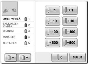 Siirtyminen viisisataa pistoa eteen-/taaksepäin ja on lisätty pistojen selailunäyttöön.