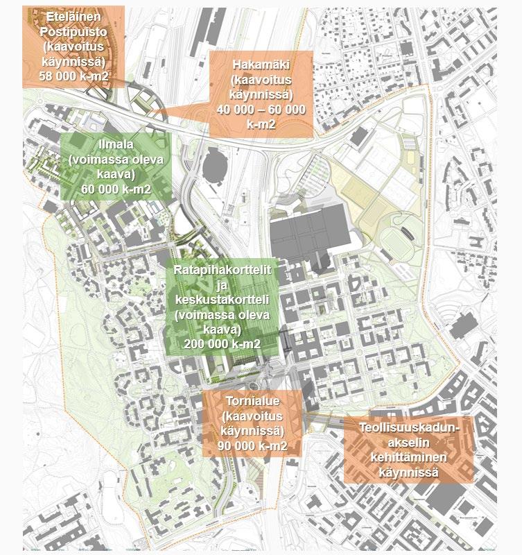 Keski-Pasilaan ja Ilmalaan rakennetaan suuret volyymit uutta toimitilarakentamista.