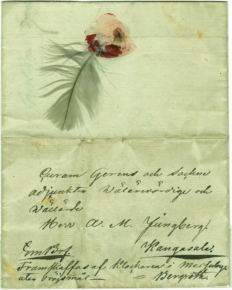 Samoin on sotilaspostin laita, se oli sotilaiden kuljettamaan virkapostia. Todella vaikea kohde on lukkaripostin kirje Ruovedeltä 2.5.1839 Kangasalle sulkakirjeenä.