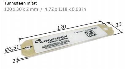 29 Confidex Carrier tough M4QT on ohuesti muotoiltu UHF-taajuudella toimiva passiivinen tunniste.