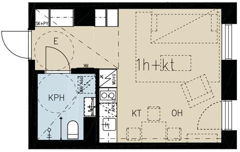 18 yit.fi/aventuriini 27 m² 1 h + kt B45 1. KERROS B48 2. KERROS B54 3. KERROS B60 4. KERROS B66 5. KERROS B72 6. KERROS B78 7.