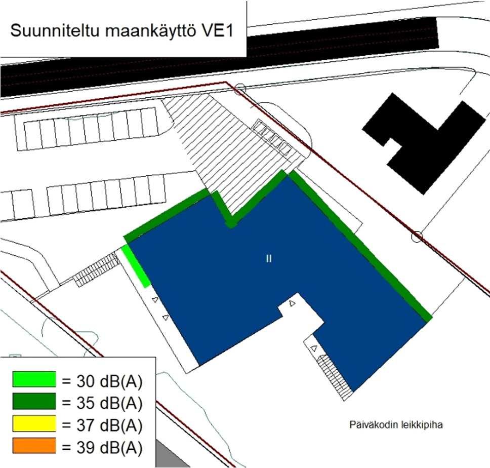 Asemakaavan muutos nro 002402 Länsimäen päiväkoti Liikennemeluselvitys 4.2 Melutaso julkisivuilla Melukarttaliitteissä 4.1 ja 4.