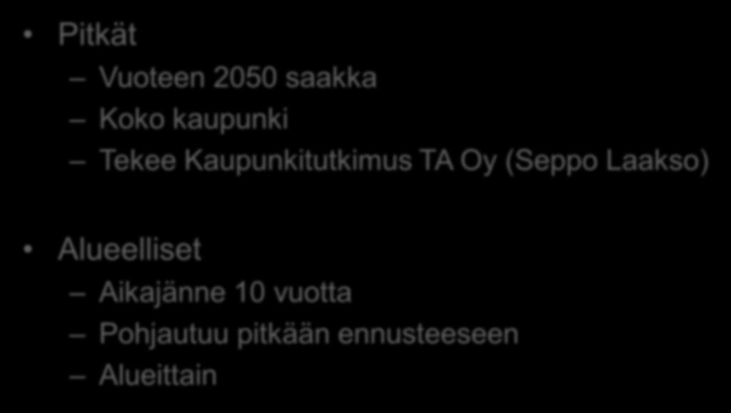 Espoon ruotsinkielisen väestön ennusteet Pitkät Vuoteen 2050 saakka Koko kaupunki Tekee