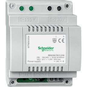 17 6.2.2.1 Schneider Electric MTN693004 Schneider Electricin valmistama MTN693004 on virtalähde, jonka tarkoituksena on ylläpitää käyttöjännitettä homelynk KNX-komponentissa.