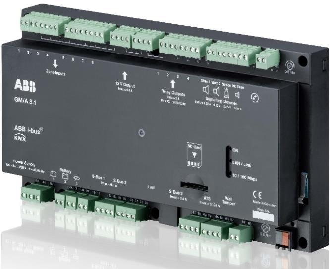 21 6.2.5 ABB GM/A 8.1 Safe&smart security panel GM/A 8.1 Safe&smart security panel on ABB:n valmistama KNX yhteensopiva turvallisuutta valvova logiikkaohjain.