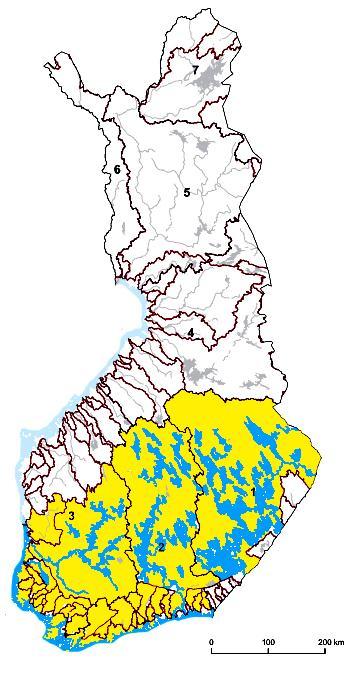 Suomen kansallinen ankeriaanhoitosuunnitelma Vapaan vaelluksen alue Merenrannikko ja mereen laskevat vesistöalueet, joista ankeriaalla on vapaa pääsy alaspäin Reservialueena Pohjanmaan rannikko