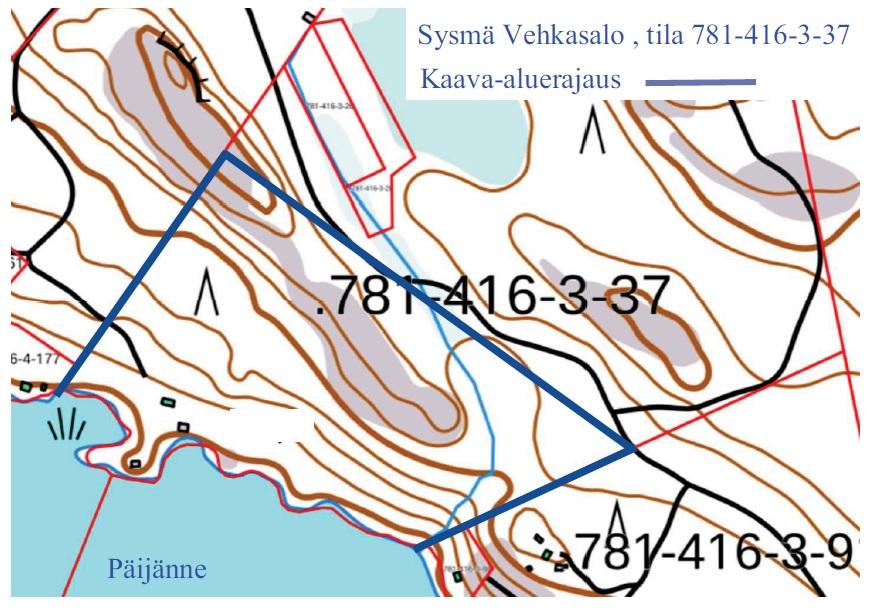 2 1. Aloite ja kaavan tavoitteet 2. Alueen kuvaus Maanomistajan aloitteesta on tullut vireille ranta-asemakaavan laatiminen tilan Kuntala 781-416-3-37 alueille Päijänteen Vehkasalossa.