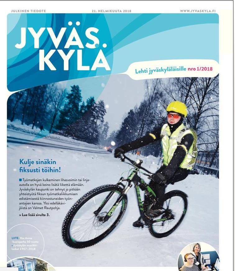 Jyväskylän kaupungin joka kotiin jaettavaan tiedotuslehteen tehtiin kansikuvajuttu