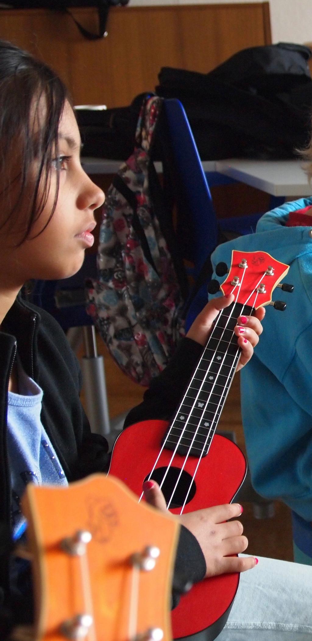 OPPILAILLE 9 h viikoittaista instrumentti- ja musiikin hahmotusaineiden (rytmiikka, sävellys) opetusta Instrumenttihankinnat: kantele (15), djembe (15), ukulele (20), pystypiano ja 3 laadukasta