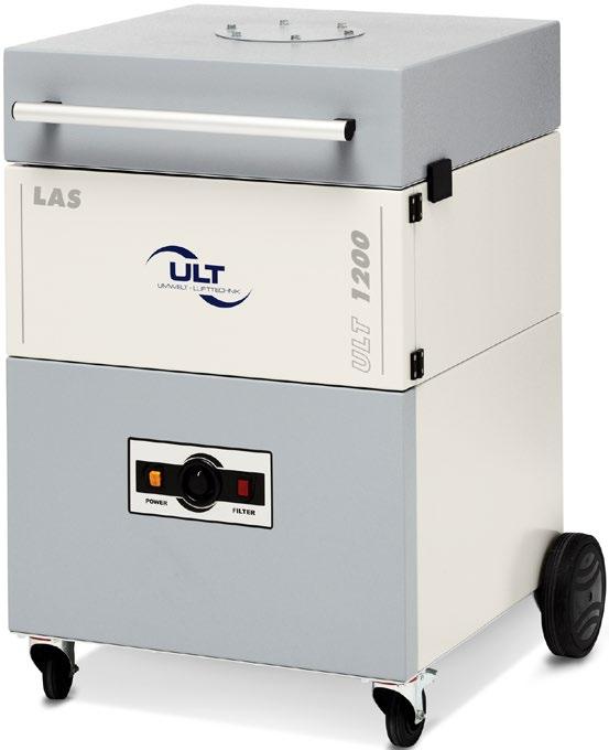 LAS 1200 -suodatinyksikkö Laserhitsaus, laserkaiverrus, laserleikkaus Laserstrukturointi, laserstablaatio, lasermerkintä, lasertulostus Liikuteltava yksikkö pyörillä Helppo suodatinvaihto