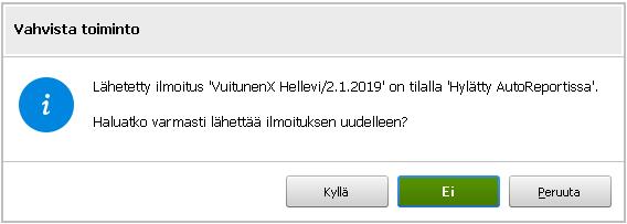 Tarkista vielä että aineistohin liittyvät palkkatietoilmoitukset sähköisten asiointipalvelun Annetut ilmoitukset kohdasta.