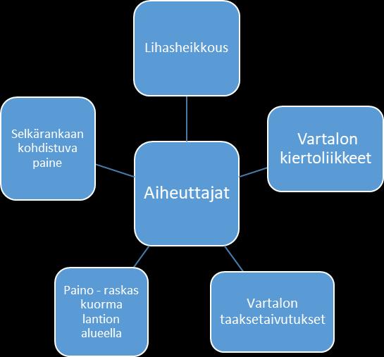 23 8.2 Alaselkäkipujen aiheuttajat judokoilla Alaselkäkipujen aiheuttajina sekä tutkimuksista että haastatteluista nousi esiin liikesuunnista erityisesti kierto (rotaatio), ojennus taaksepäin
