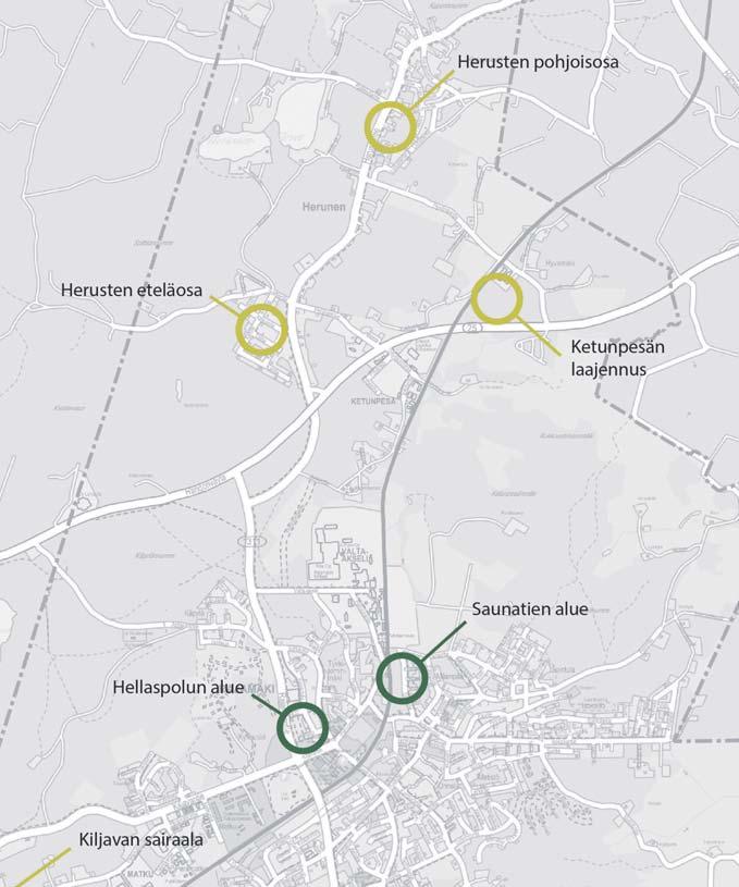 Klaukkalan kohteet Rajamäki, Herunen ja Röykkä Herusten eteläosa Tarkistetaan Herusten eteläosan asemakaavaa. Herusten pohjoisosa Tarkistetaan Herusten pohjoisosan asemakaavaa.