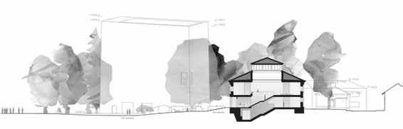 In this poetic proposal, the building masses are placed freely in the park, just like the present museum building. A strong tension is generated between the separate volumes.