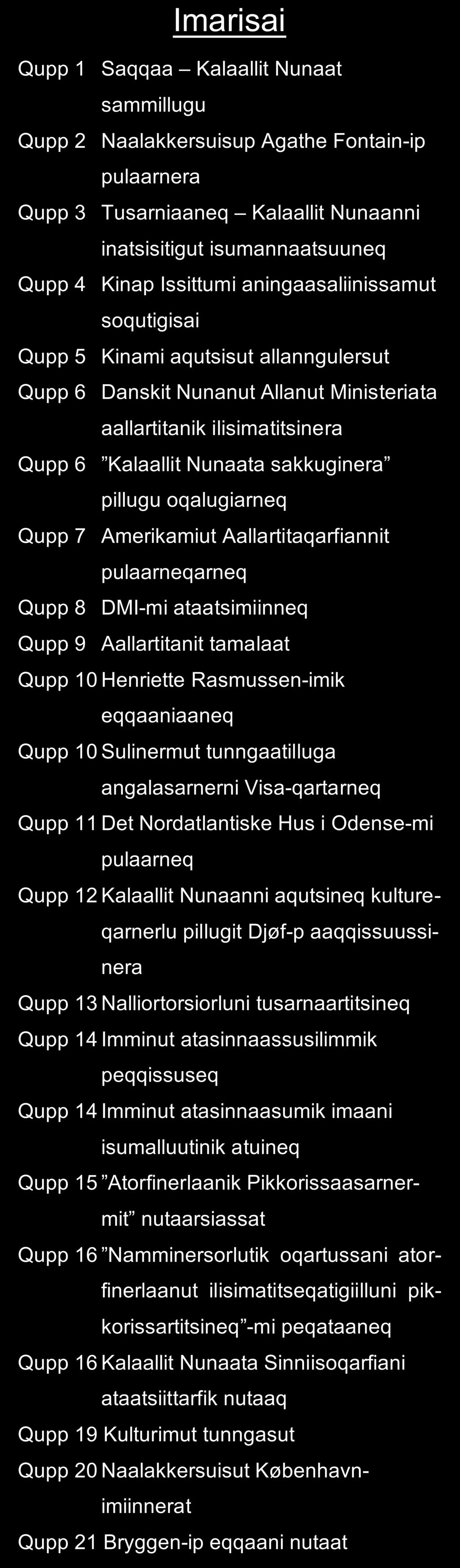 -nik aningaasaliiffigineqarsimasoq aammalu peqqinnissaqarfimmi isumaqatigiissutit assigiinngitsut isumaqatigiissutigineqarsimasut.