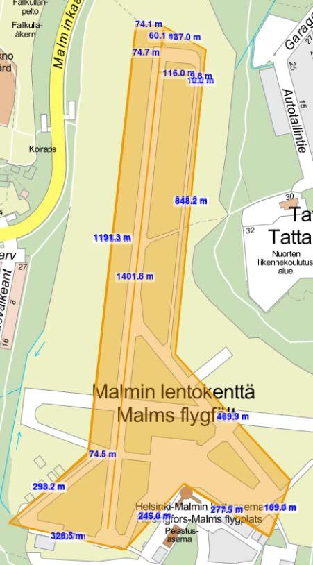 Liite 2, sivu 2/3 Kuva: Ilmailumääräyksen AGA M1-1 mukaisten kiitotieluokka II:n