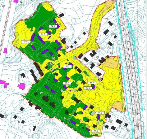Kuva 13. Päiväajan meluennuste vuodelle 2040 4. ASEMAKAAVAN SUUNNITTELUN VAIHEET 4.1. Asemakaavan suunnittelun tarve Suunnittelualue on asemakaavoittamaton, vaikka se sijaitsee keskeisellä paikalla Kuljun taajamassa, lähellä palveluja ja hyvien liikenneyhteyksien varrella.