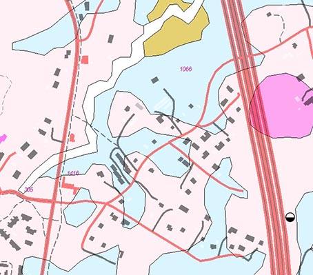3.1.2 Rakennettu ympäristö Kuva 3. Maaperäkartta. Vaaleanpunaisella merkityt alueet ovat moreenia ja vaaleansiniset silttiä.