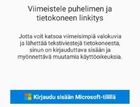 kuin tietokoneessa. Sallitaan tietojen käyttö.