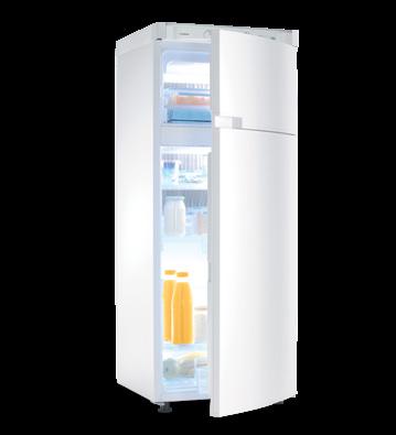 DOMETIC RF 60W Tilavuus: 60 l Nestekaasu ja sähkö 12/230 V Piezosytytys Säätimet kätevästi yläpaneelissa Mitat (KxLxS): 617 x 486 x 490 mm Väri: Valkoinen Tuotenro: 9105203602 Irrotettava
