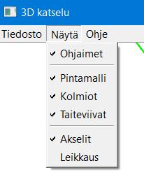 Elementtilistasta voidaan myös merkitä valituiksi (maalata) useita maastomalleja tai vektoritiedostoja, joista kaikista muodostetaan kolmiulotteinen malli.