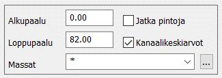 Voit selata poikkileikkauksia läpi poikkileikkausikkunan sinisillä nuolinäppäimillä. Avaa poikkileikkausikkunan toiminto Laskenta Massat.