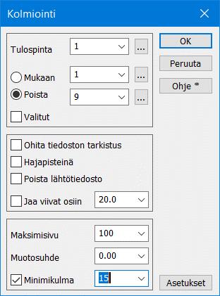 Massalaskenta: Esimerkki 1 Lasketaan mitatun kasan massat käyttäen alapintana kasan alareunan taiteviivaa.