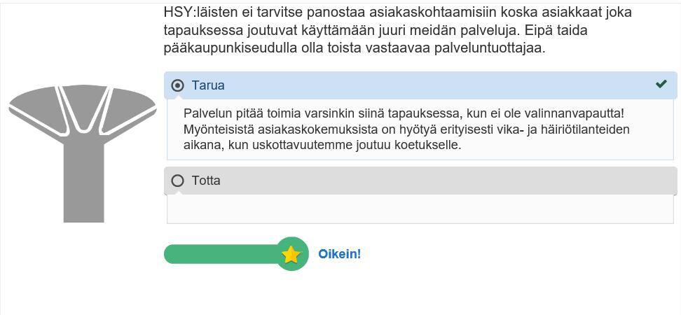 tavoitteen mukaista palvelua