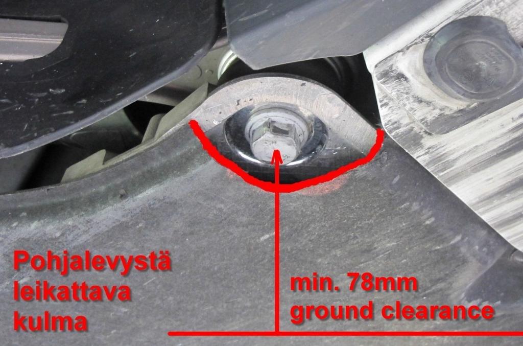 78mm. Luokka 4 Edessä tulee pohjalevyn