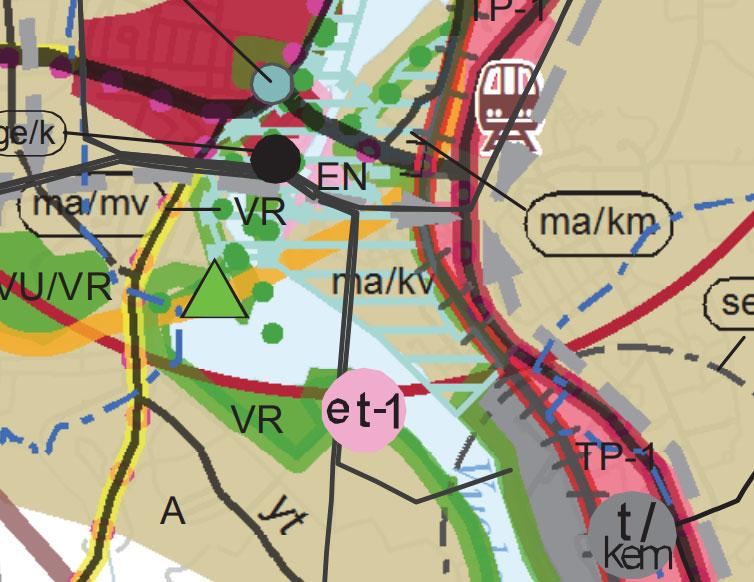 6 (27) Yleiskaava Kuva 2. Suunnittelualue suhteessa Etelä-Karjalan maakuntakaavaan. Suunnittelualue merkitty sinisellä.