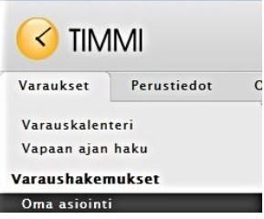 Oma asiointi Oma asioinnissa voit hakea, tarkastella, muokata ja poistaa omia varaushakemuksia sekä tarkastella omia varauksia.