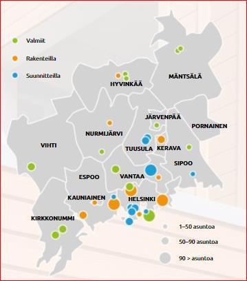 Asuntotuotantotarpeeseen vastaaminen A-Kruunu Oy:n asuntorakennuttaminen Yhtiöllä oli vuoden 2018 lopussa 793 kohtuuhintaista asuntoa, vuonna 2018 valmistui 296 asuntoa Vuonna 2018 alkoi 481 pitkän