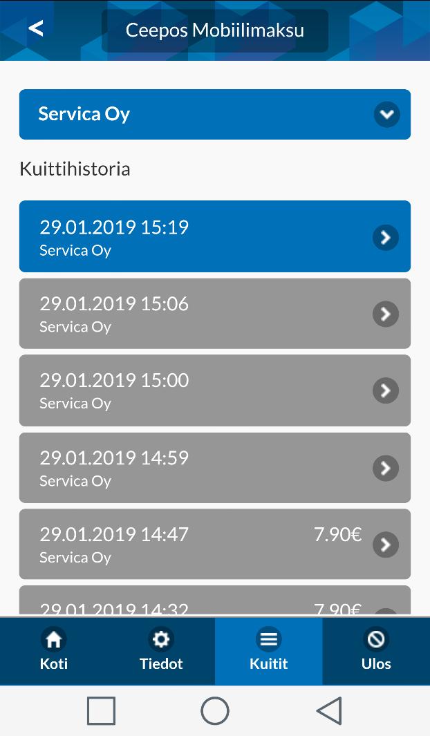 Servica Oy Ceepos mobiilimaksaminen 14 (14) 4.