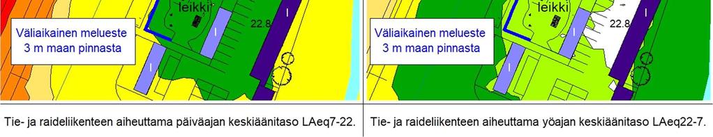 Melutaso nousee vähäisesti (1 2 db) koko tarkastelualueella nykyisestä ennustetilanteeseen liikenteen kasvusta johtuen.