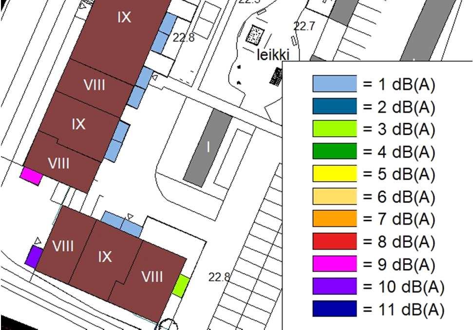 erilaisten rakennusosien pinta-alojen keskinäinen suhde.