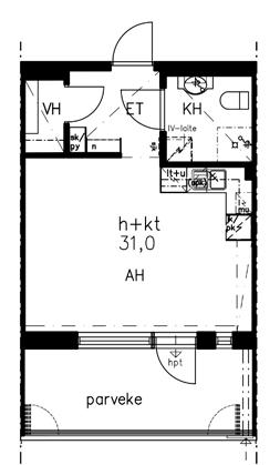 Koteloiden ja alaslaskettujen kattojen sijainti ja määrä