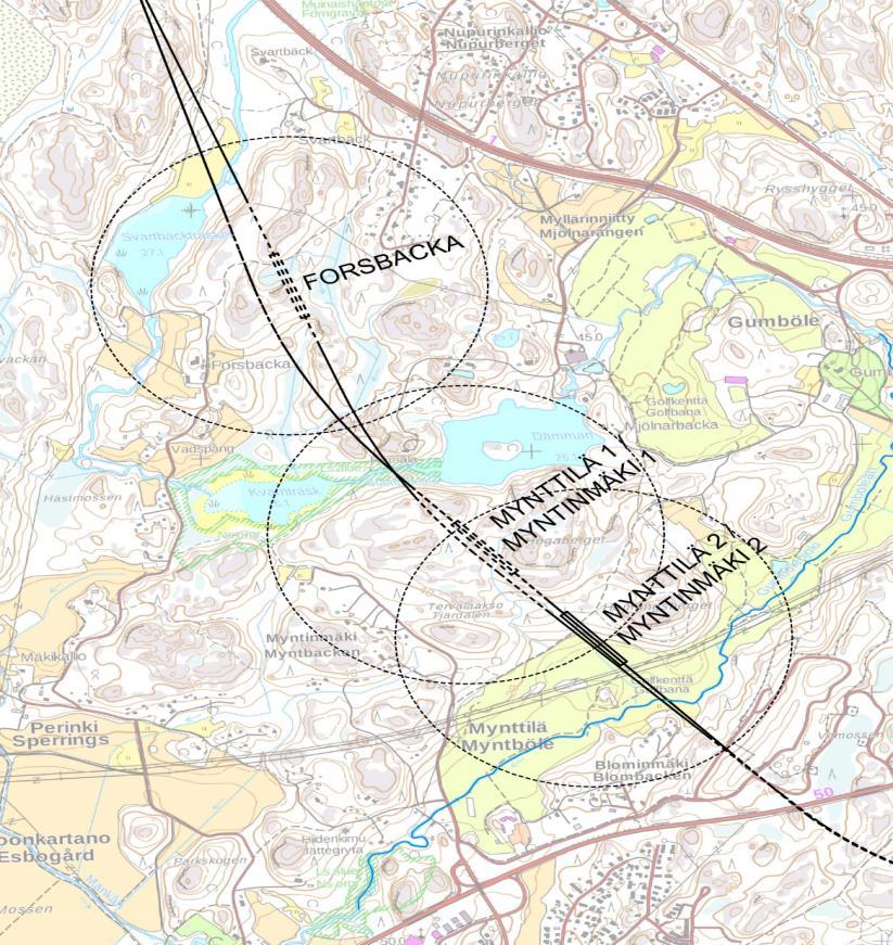 2019) Tarkastellut 3 sijaintipaikkavaihtoehtoa: Yleiskaavaluonnos