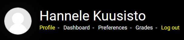 2. Toiminta kurssilla Pääset aina oppimisympäristön työpöydälle napsauttamalla linkkiä My Courses.