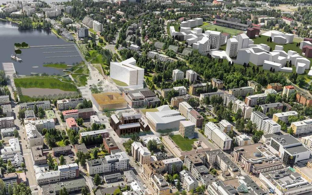 HOTELLI- JA KONGRESSIKESKUS 24 Hotelli- ja kongressikeskuskortteli jakaantuu toiminnoiltaan kahteen osaan: matalaan palvelujalustaan ja huoneistokerroksiin.