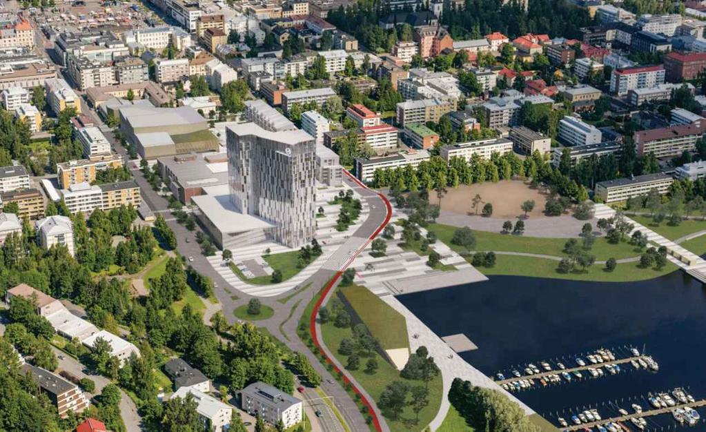 HOTELLI- JA KONGRESSIKESKUS 30 Kaavatyön merkittävimmät taustaselvitykset ovat alueella käyty arkkitehtuurikilpailu sekä sen jälkeinen kilpailun voittaneelta työryhmältä tilattu tarkempi
