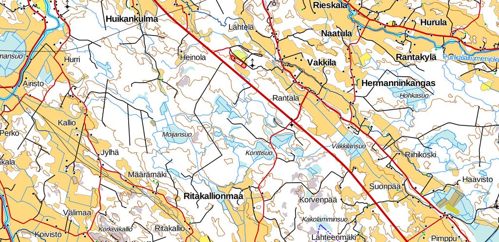 4 Kuva 3.1. Alueet, joilta sähkökoekalastusten koealat valitaan ensimmäisten koekalastusten yhteydessä (vihreällä rajattu). 3.1.2.