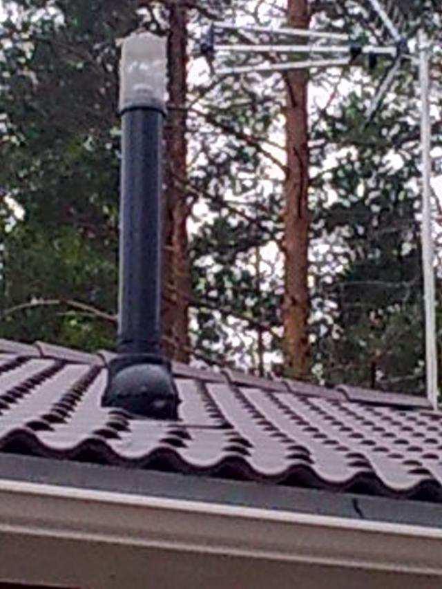 Neste ei haihdu onko tuuletusputken päässä piipunhattu ja/tai erillinen lisäpuhallin?