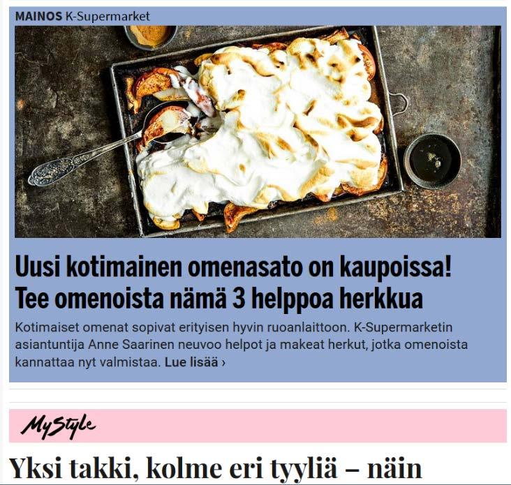 Digital Admap Native Campaign: Kesko Supermarket Mainosmuoto: Natiivi Media: IS.