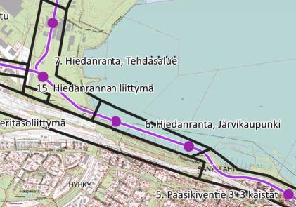 Tilaajan tavoitteet osan 2 raitiotiejärjestelmälle kaduittain Raitiotieallianssin toimitussisältö Hiedanranta, Järvikaupunki Kaupunki toteuttaa rakentamiskelpoisen pohjan raitiotieradalle.