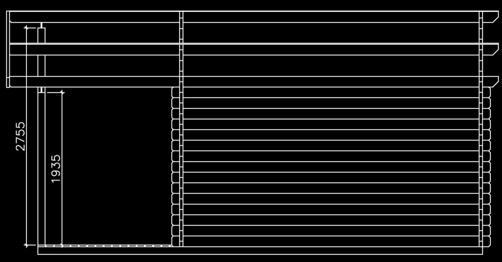 Luoman 20A 5200mm x 3850mm + terassi 5200mm x 1800mm E1 Pystytolppien ja apukattotuolin