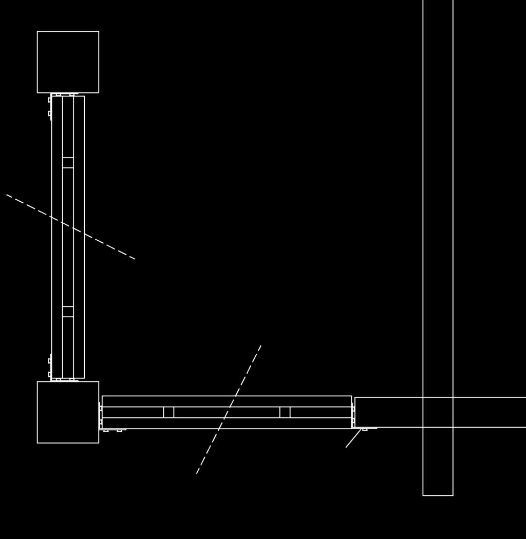 Luoman 20A 5200mm x 3850mm + terassi 5200mm x 1800mm Terassin kaiteiden kiinnitys ylhäältäpäin nähtynä Fästning av balustrad på veranda, sett ovanfrån kulmarauta ylös ja alas + ruuvit vinkeljärn uppe